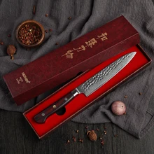 HEZHEN 6 дюймов Универсальный нож из высокоуглеродистой дамасской нержавеющей стали нож для фруктов с мадагаскарской далбергией ручка резак для приготовления пищи