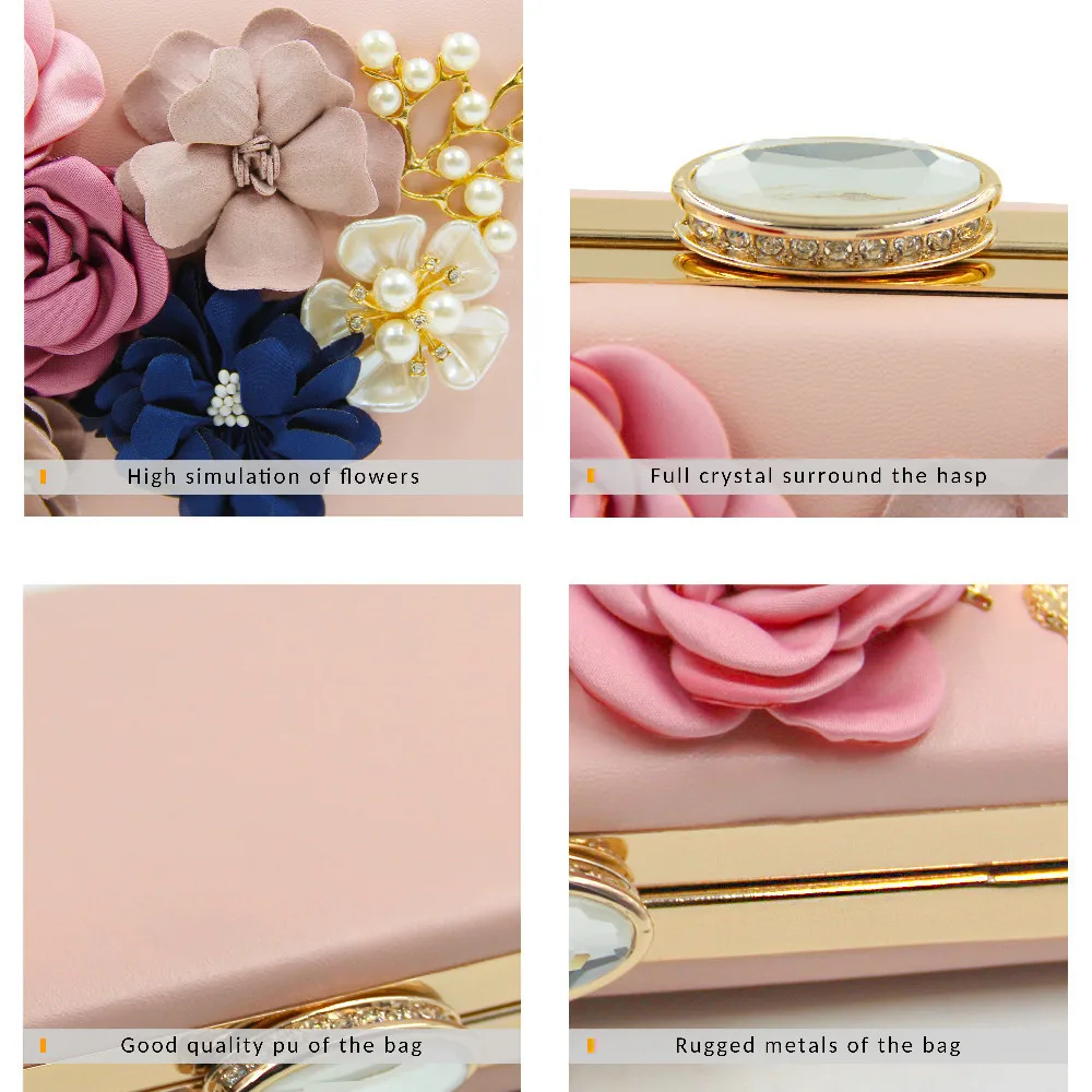 Milisente-13-Farben-Blume-Taschen-f-r-Frauen-Gelegentliche-Weibliche-Kupplung-Silber-Gold-Schwarz-Blau-Damen