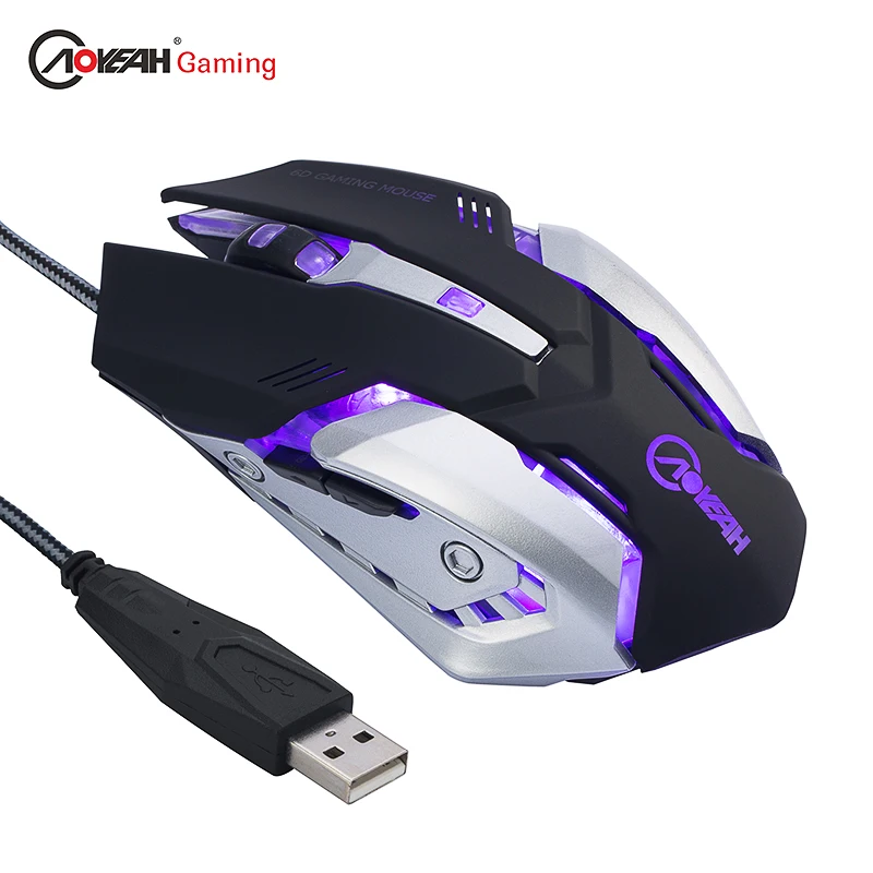 Aoyeah LED кабель USB проводной egonormic Оптический Регулируемый 3200 Точек на дюйм игровой