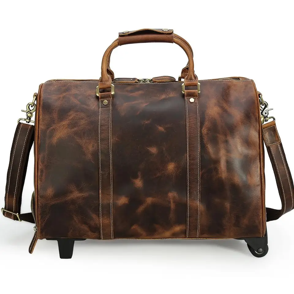 leather rolling duffle bag luggage