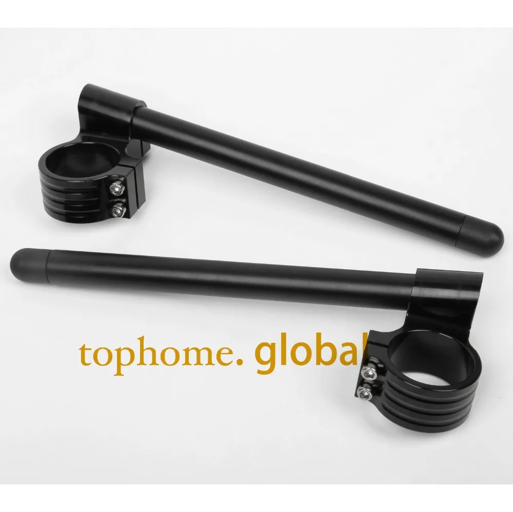 Motorcycle Universal Racing CNC higher Raised 50mm Clip on Ons clipon Fork Handle Bars handlebars Black