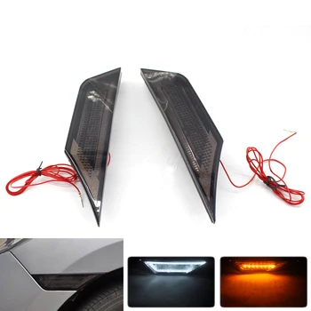 

FOR 16-18 HONDA CIVIC JDM SMOKE TINTED LENS SIDE MARKER LED SIGNAL LIGHT w/ DRL