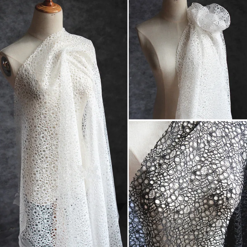 

Lace31 100*150cm Solid White Black Dots Hollow Gauze Fabrics Wedding Dress Wedding Veil Mesh Fabrics Wedding The Curtains' Cloth