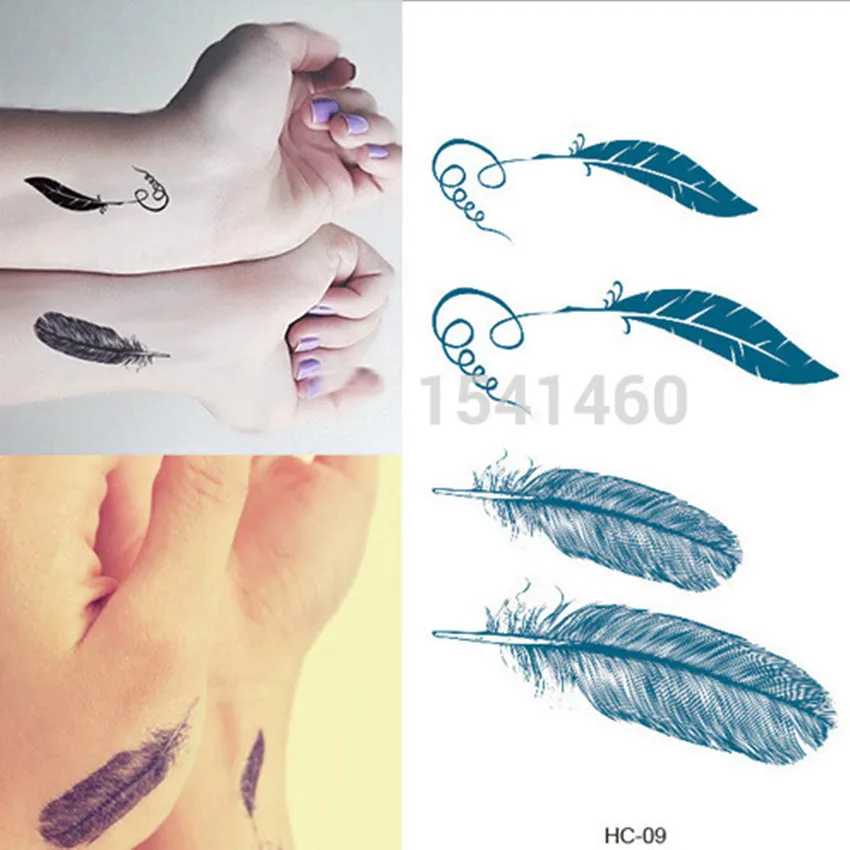 1 шт. маленькая водостойкая тату наклейка с перьями|body art|temporary tattoos menwaterproof temporary |