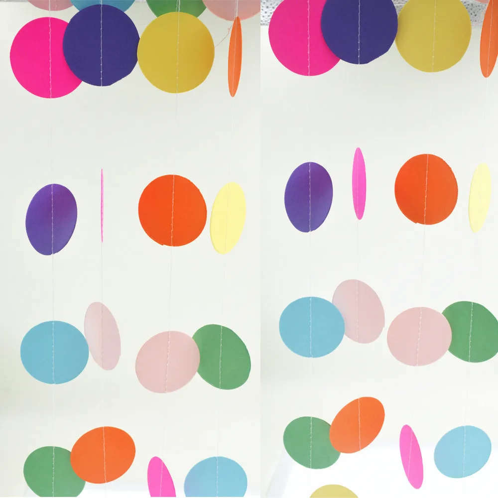 Paper Garland Strings Circle Wedding Party font b Baby b font Shower Hanging Decoration 9 Colors