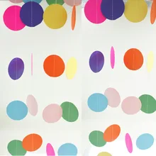 Paper Garland Strings Circle Wedding Party Baby Shower Hanging Decoration 9 Colors New Creative Room Decoration 2pcs