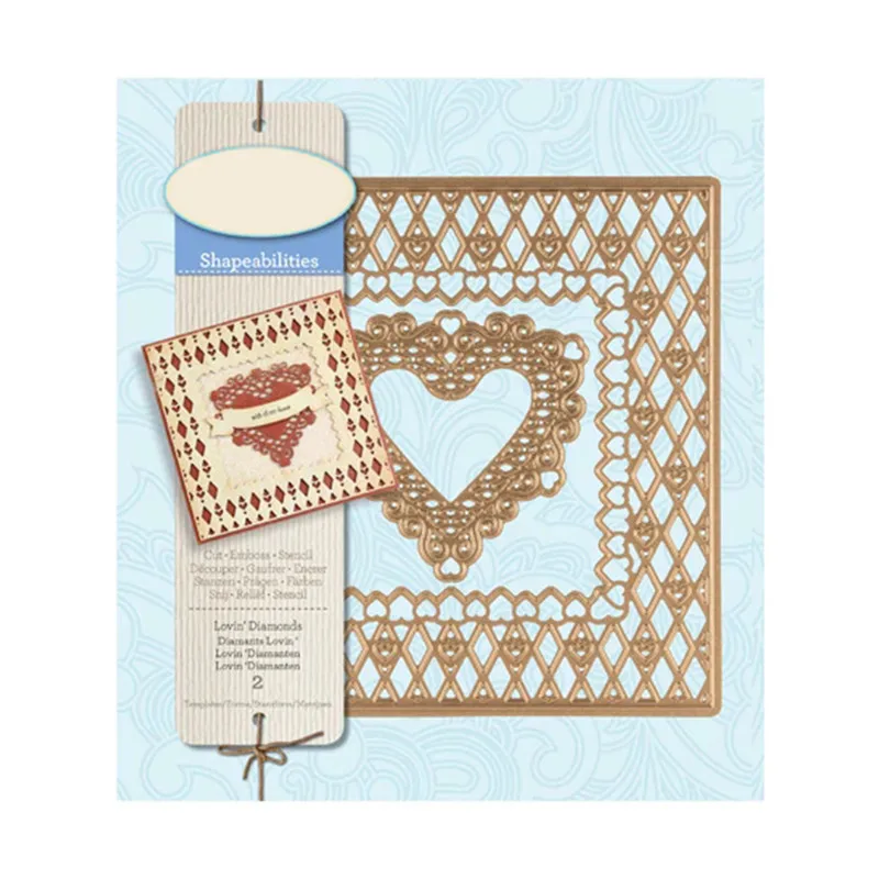 

Dies Cutting Frame Hollow Heart Metal Cutting Dies 2Pcs/lot Scrapbooking for Card DIY Embossing Cuts New Craft