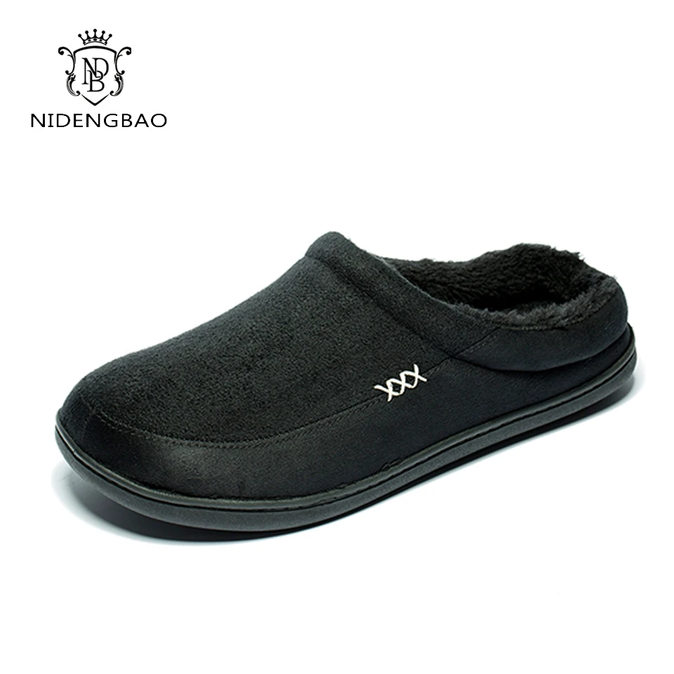 mens black slip on slippers