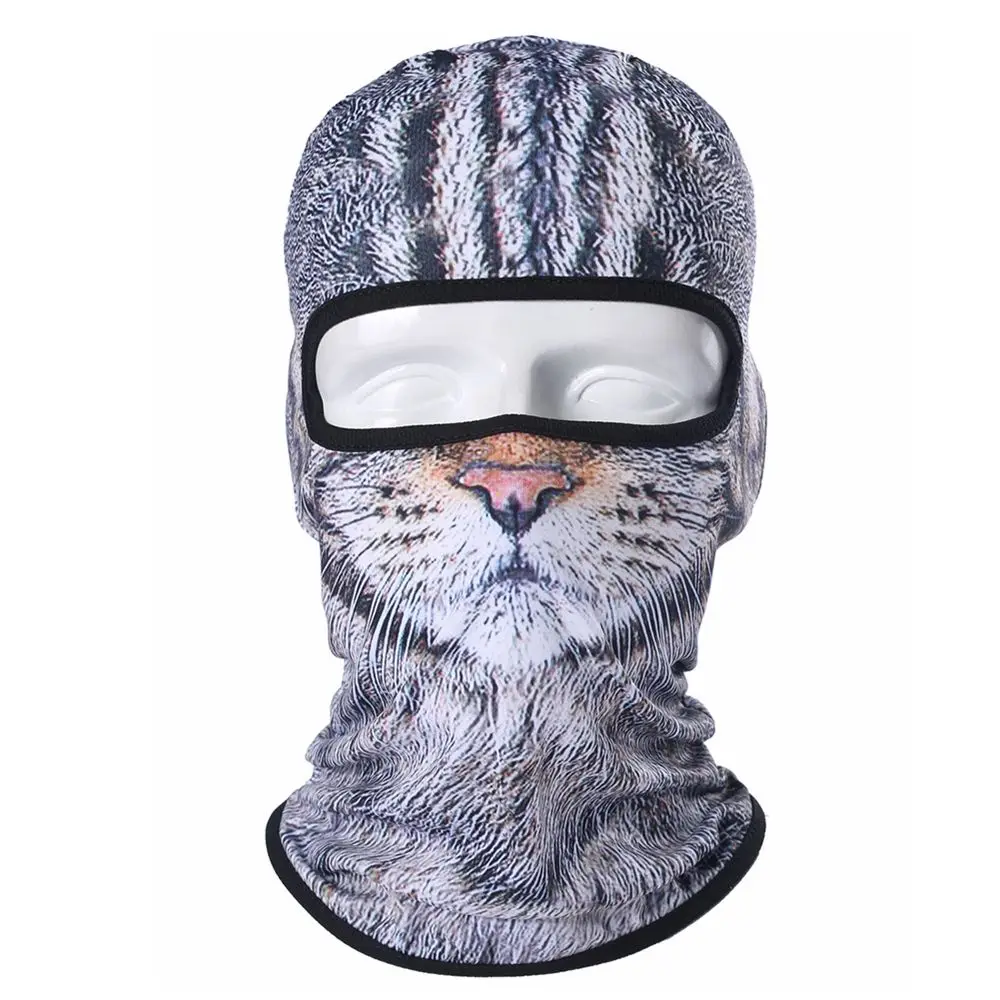 Новые популярные Лыжные шапки с 3D-принтом в виде животных, маска для езды на велосипеде на открытом воздухе, зимние тёплые Лыжные маски для кошек и собак