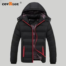 Covrlge Мужская зимняя хлопковая куртка с капюшоном, фирменная Новинка, повседневная мужская парка на молнии с капюшоном, большие размеры, Канадская куртка MWM075