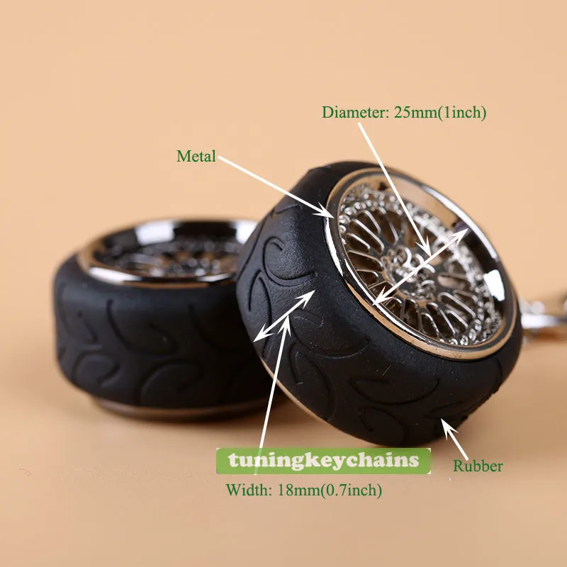 Брелок для ключей с колесным ободом серебристый и черный|wheel rim keychain|rim keychainkeychain |