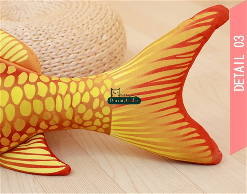 Dorimytrader 135cm Large Simulated Animal Koi Fish Plush Toy Stuffed Soft Fishes Animals Pillow  Doll 53inches Gift Home Decoration DY61692 (15)