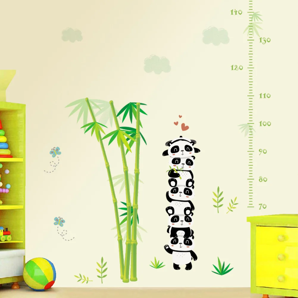  Lovely Panda Bamboo Measure Height Gauge Stickers Wall Stickers Kindergarten Kids Room Decor Childr - 33039106509