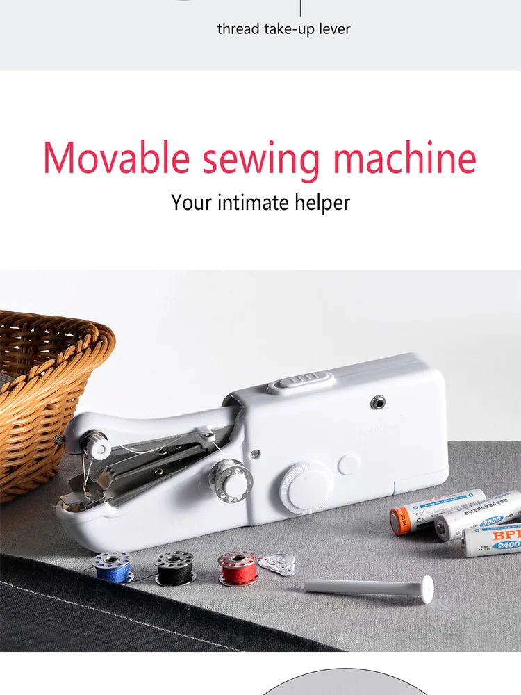 Мини Портативные Ручные Швейные машины для шитья, шитья, рукоделия, беспроводные ткани для одежды, электрическая швейная машина, набор для шитья