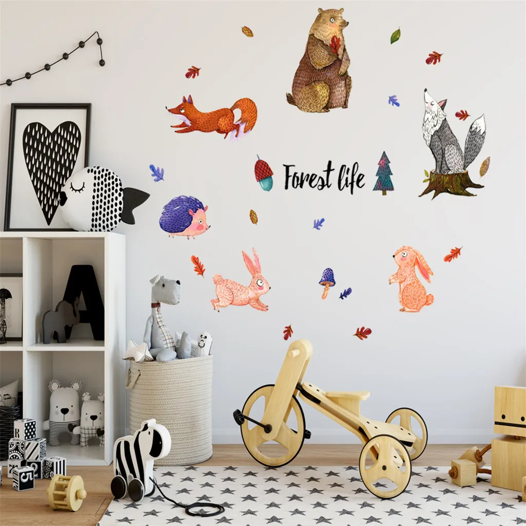 

Wall Stickers Forest Life Animal adventure time baby room stickers betty boop commodities deco chambre fille gratuitos gratuitos
