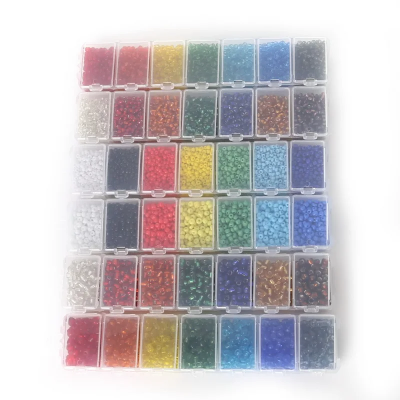 

Holder Only Jewelry Display Case New 2mm 2800pcs/3mm 1900pcs/4mm 700pcs Glass Seed Beads Fit for Jewelry Necklace DIY Beads Kit