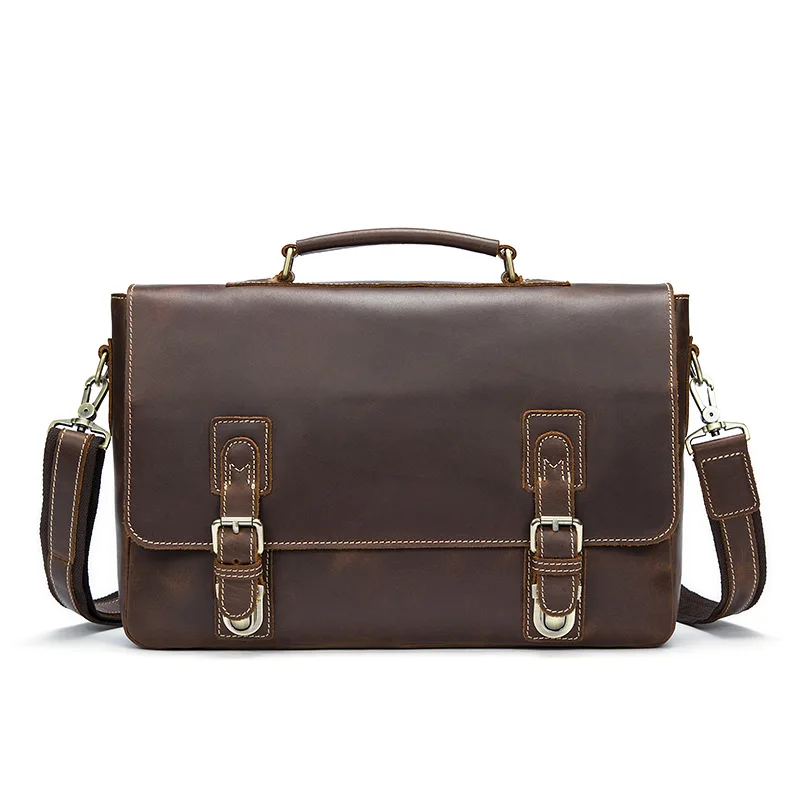 

Men Genuine Leather Handbags Vintage Business Shoulder Bags Fashion High Quality Office Briefcase