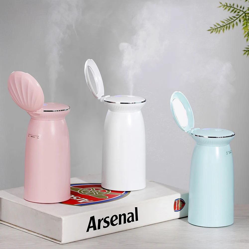 

Mini Shell Humidifier With Makeup Mirror Essential USB Mist Humidifier Car Ultrasonic Aromatherapy Air Humidifier Mute Diffuser