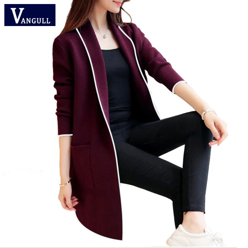 low cost 2019 Autumn Winter Fashion New Style Korean Women Loose solid Coats Long cardigan Jackets female Lo