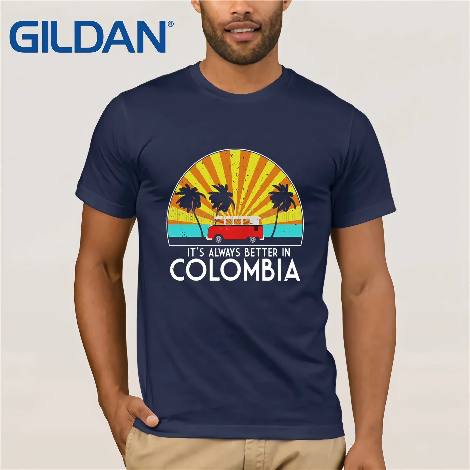 Gildan футболка 2019 модная мужская Футболка gildan Colombia сувенирная Футболка-детская