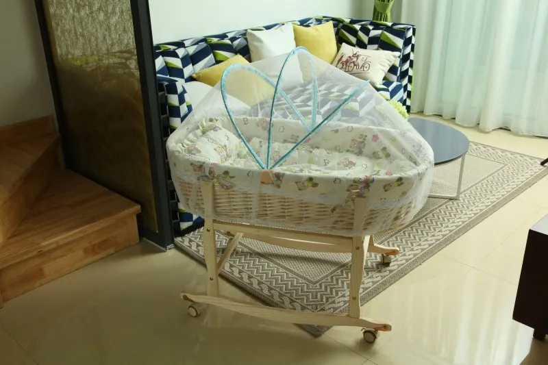 bedspread baby travel Knitting Baby Portable Bed Crib Breathable Outdoor Travel Cars Baby Cradle Bed Protector For Kids baby