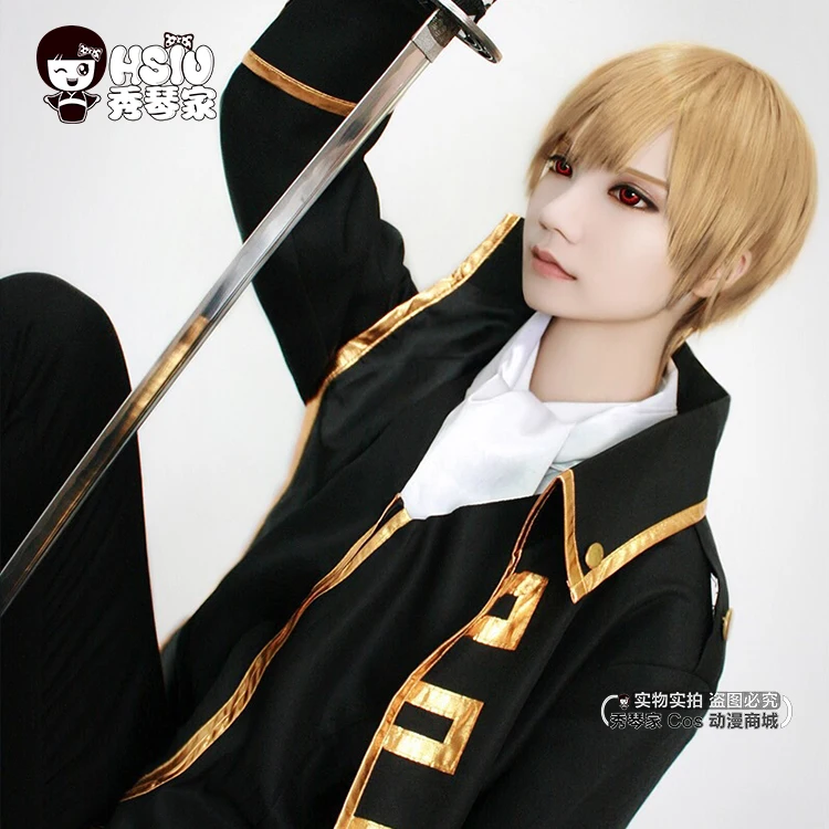 HSIU новый высококачественный парик Sougo Okita для косплея Gin Tama карнавальный костюм
