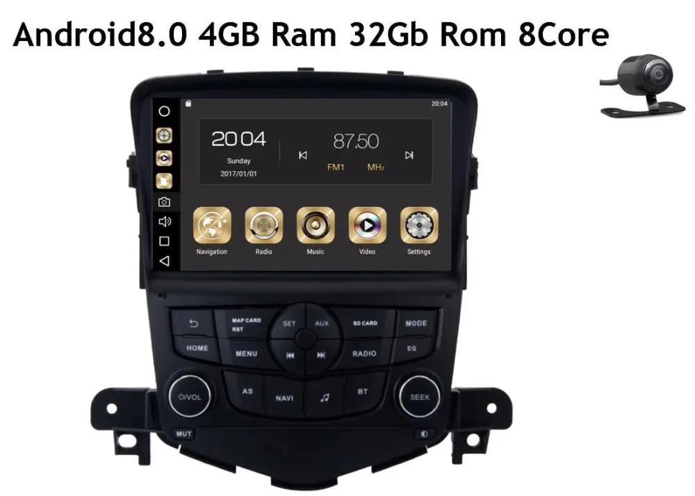 Carplay 4 Гб ОЗУ 8 ядер 64 дюймов Android 9 0 автомобильный Dvd Gps для Chevrolet Cruze 2008 2011 радио