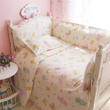 Промо-акция! 9 шт полный комплект детской кровати хлопок комплект постельного белья для детской кроватки, 4 бампера/простыни/подушки/пуховое одеяло