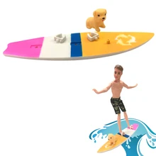 Nk um conjunto de boneca prancha de plástico + cão para barbie namorado ken boneca extremo esporte brinquedos melhor presente boneca casa acessórios dz(China)