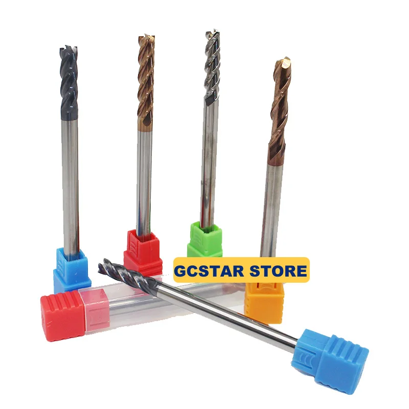 

1pcs Long End Mill Cutter Carbide 6mm 8mm Long 75mm 2F 3F 4F flat End Mill Lathe cnc Metal Milling Cutter Tool for steel aluminu