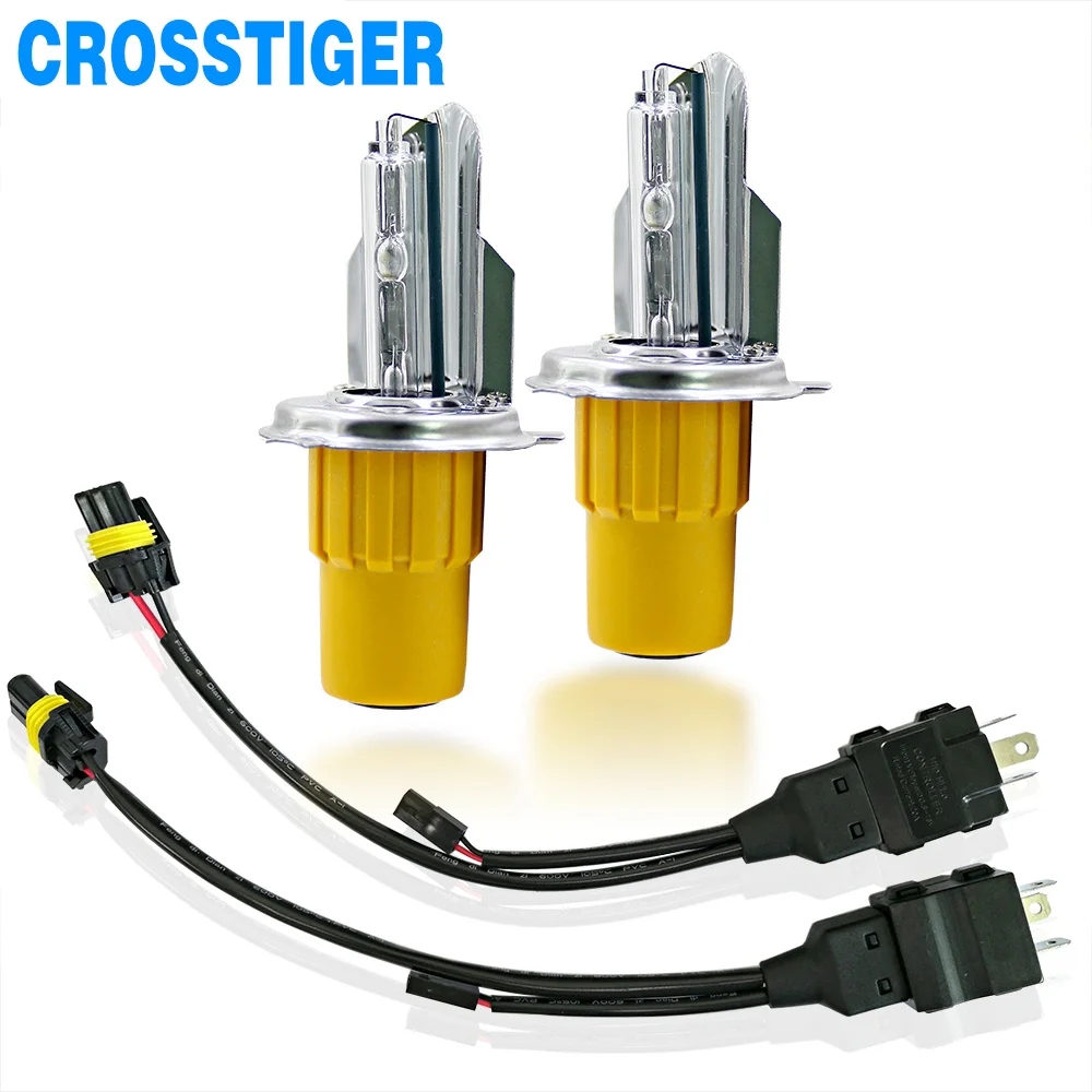 55W 6000K HID Xenon Bulb Car H4 Headlight Bulbs Hi/Lo Beam Bi Xenon H4