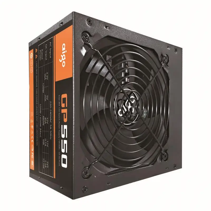 Блок питания Aigo для компьютера 550 Вт ATX mini psu itx 80 plus бронзовая штепсельная вилка