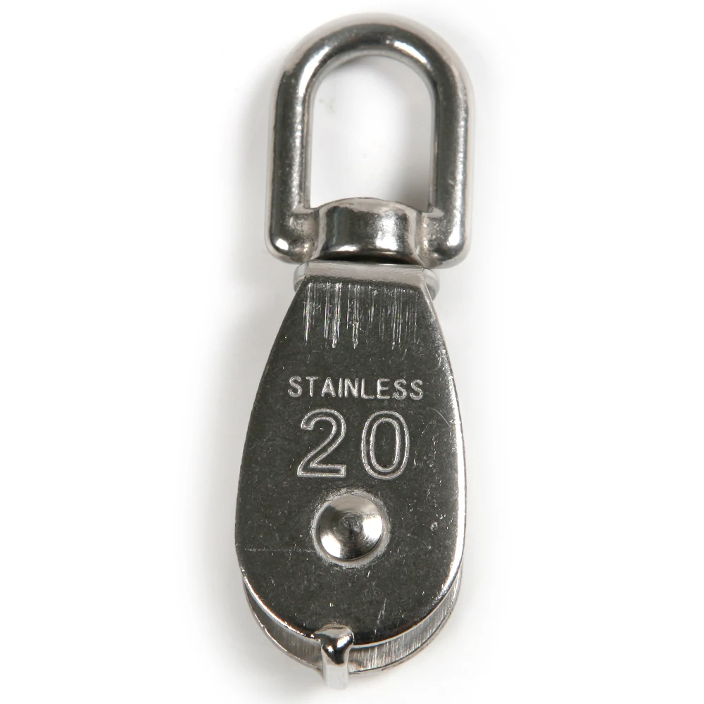 

1PC M20 Round Belt Pulley 304 Stainless Steel Runner Diameter 20mm Pulley Wheel with Strong reliable Wire Rope Pulley