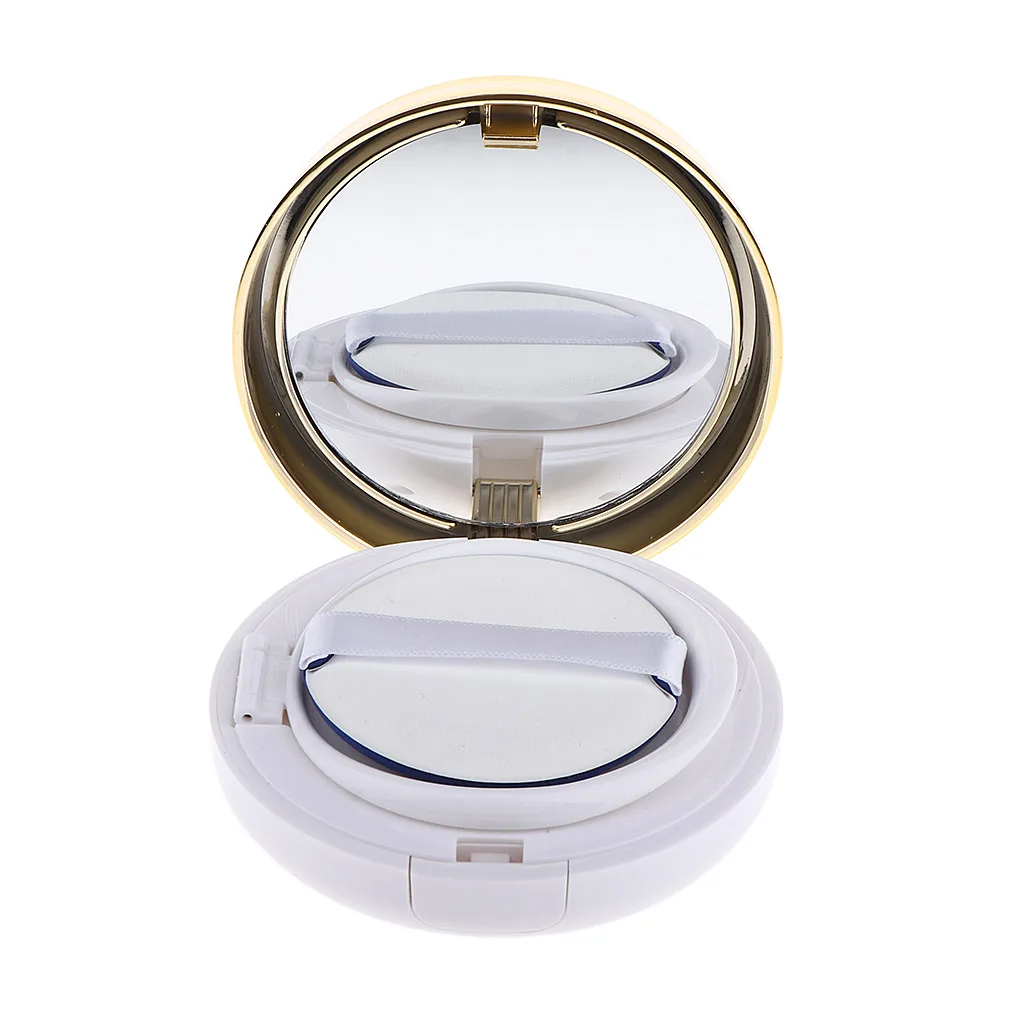 Empty Sponge Air Cushion Powder Foundation Puff Box BB Cream Container Case w/Internal Case,Sponge,Puff,Mirror for Cosmetics DIY
