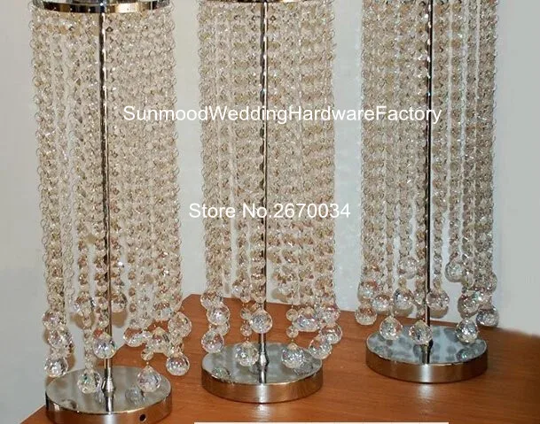 

sent by china post) Good quality tall wedding table centerpiece vase decoration silver crystal flower stand centerpieces