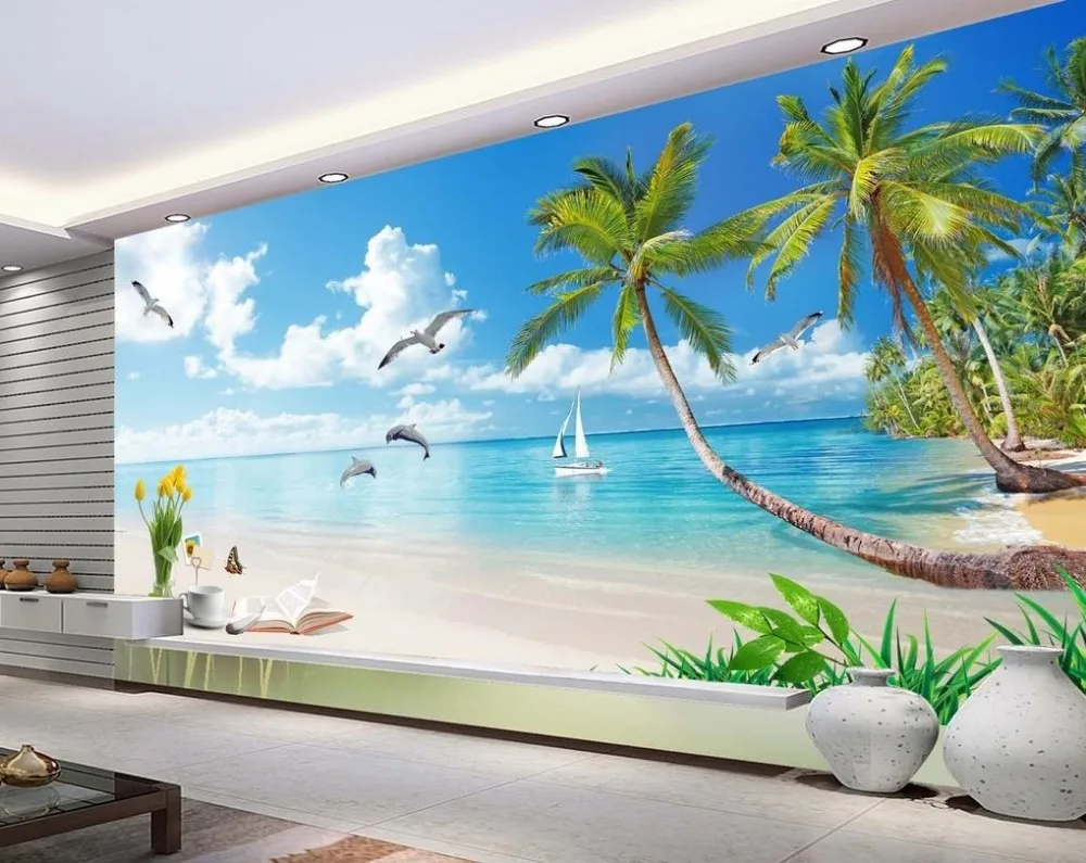 カスタム3d壁紙美しい地中海夏風景写真壁壁画壁紙壁画3d壁紙 3d Wallpaper Mural Wallpaperwall Mural Wallpaper Aliexpress