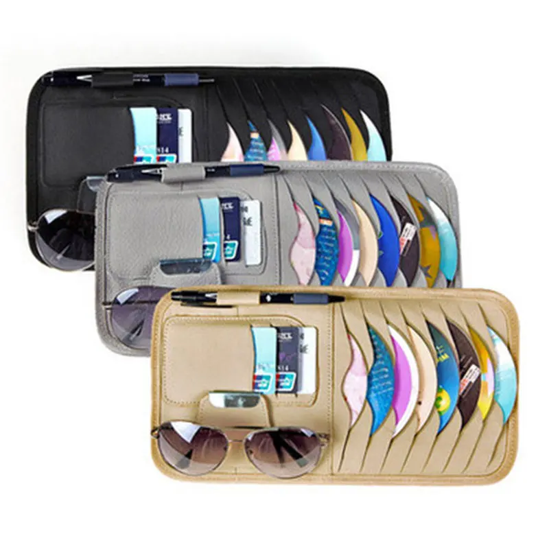 Cd Case Multifunction Car Cd Disc Storage Bag Car Cd Clip Sun Visor Set