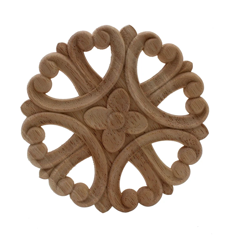 Vzlx Rubber Wood Carved Corner Onlay Applique Exquisite Unpainted