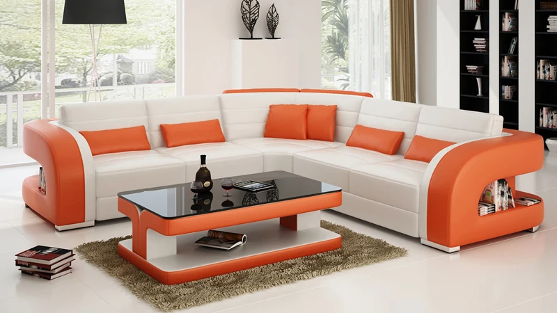 Домашний диван из натуральной кожи в европейском стиле/мебель современный диван для гостиной
