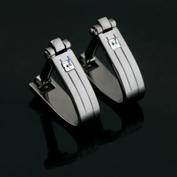 

AK-522 Barry.Wang Classic Stainless Steel Dimgray Steel Men`s Cufflinks & Gift Box For Wedding Business Party Free Shipping