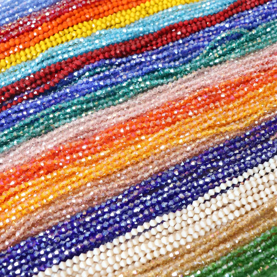 

14 color bicone tip 4x4mm glass crystal beauty spacer faceted loose beads 110pcs/strand jewelry making accessories finding B1100