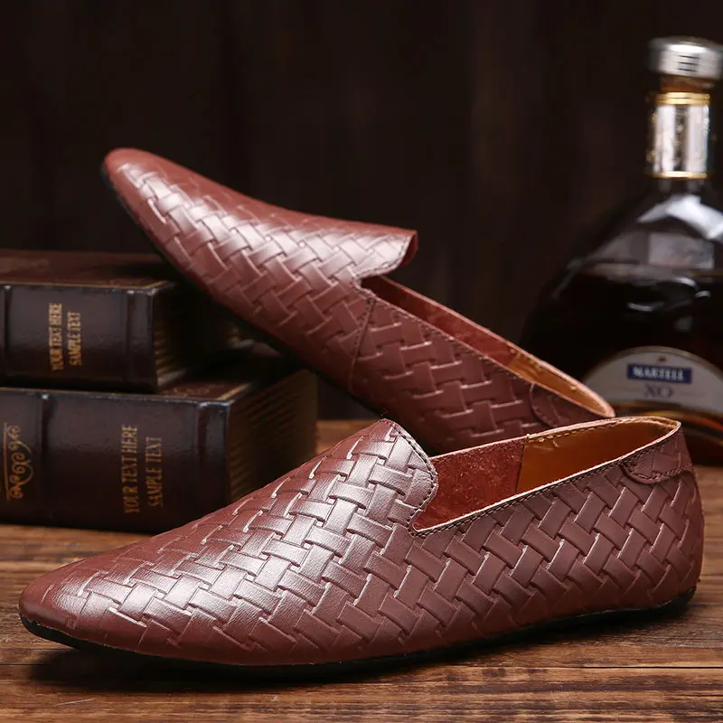unique designer woven formal leather men shoes luxury brand evening wedding flat male footwear dress brogue oxford shoes for men (15)