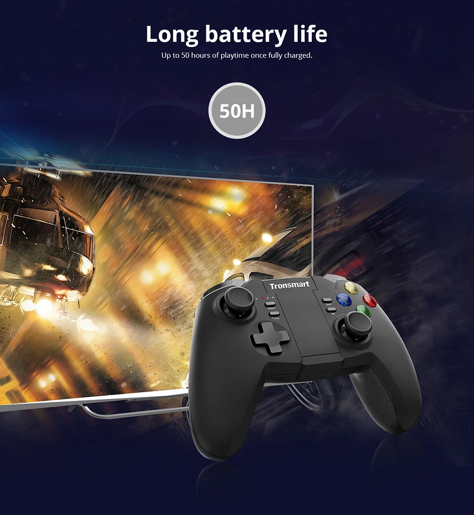 Tronsmart Mars G02 2.4GHz Wireless Gamepad for PlayStation 3 PS3 Game Controller Joystick for Android TV Box Windows Kindle Fire4