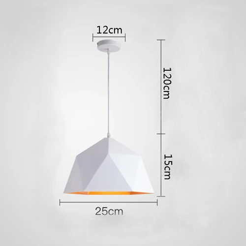 Подвесные светильники, железный подвесной светильник, минимализм, скандинавский подвесной светильник, геометрический светильник с одной головкой для ресторана, кафе, дома, подвесной светильник - Цвет корпуса: white