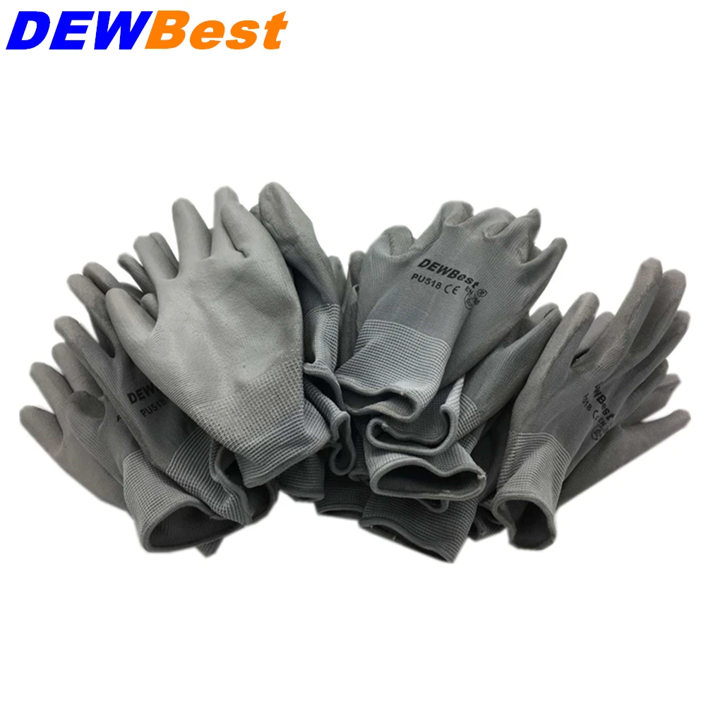DEWBest guantes trabajo безопасности работы Перчатки Pu защитные рабочие перчатки 24/, 12 пар носочков на автомобильной сборки Перчатки