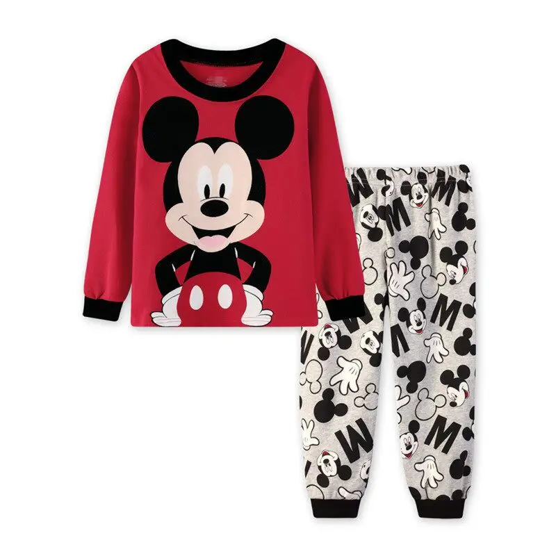 Пижамный комплект для маленьких мальчиков с длинными рукавами; сезон осень-зима; детская хлопковая домашняя одежда для сна; ночная рубашка; детская пижама для животных; комплект