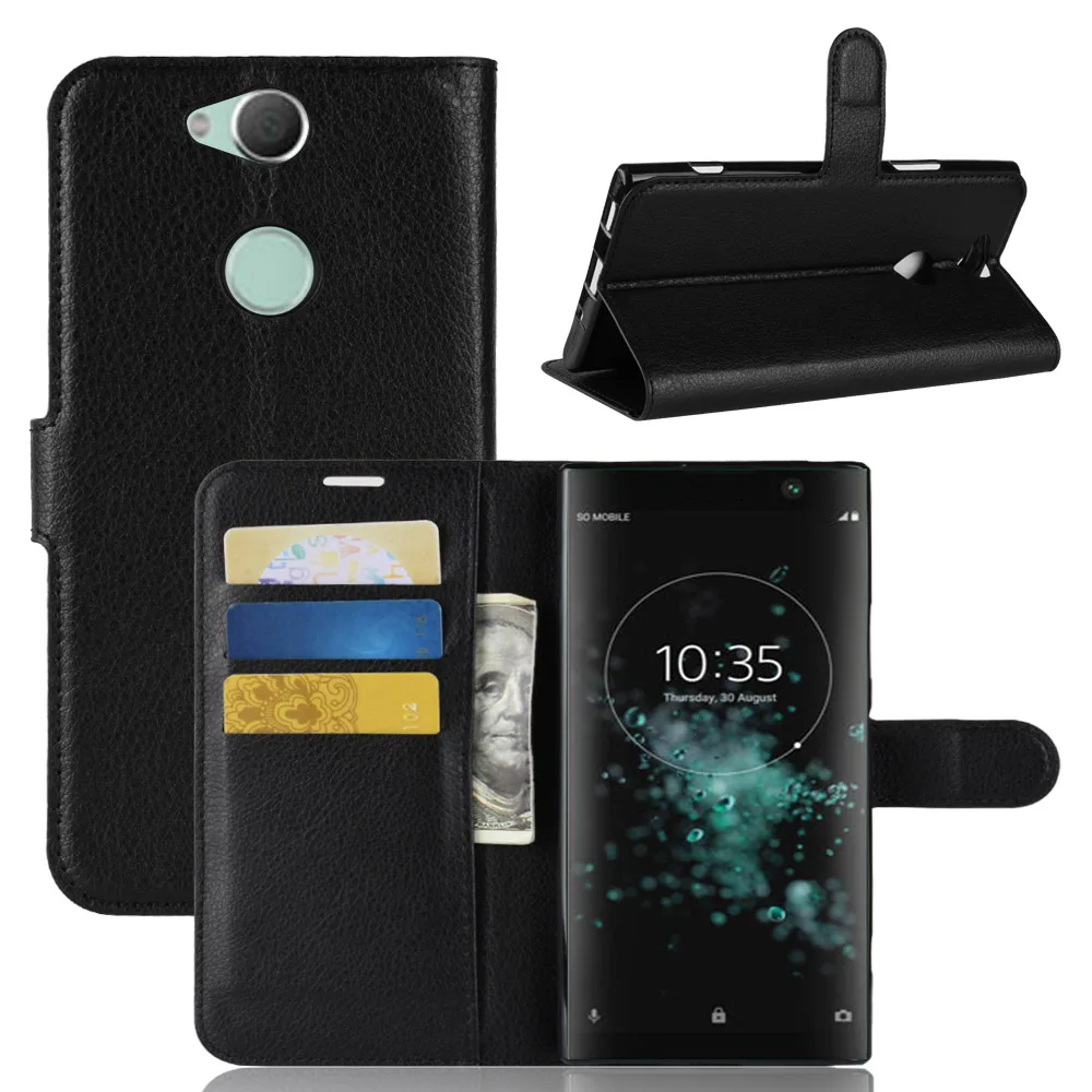 

Fashion Wallet PU Leather Case Cover For Sony Xperia XA2 Plus Flip Protective Phone Back Shell With Card Holders
