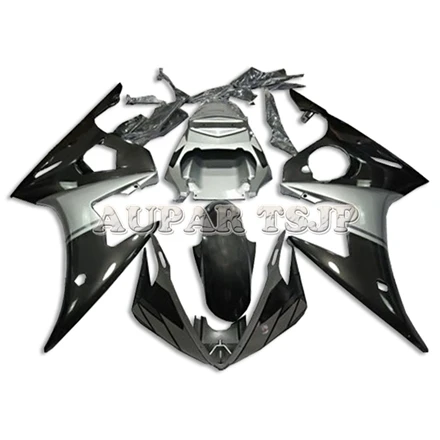 ABS Пластик Полный обтекатели для Yamaha YZF-600 R6 2003 2004 2005 YZF R6 03 05 инъекций электронный атомайзер-блестящие черный, серебристый цвет