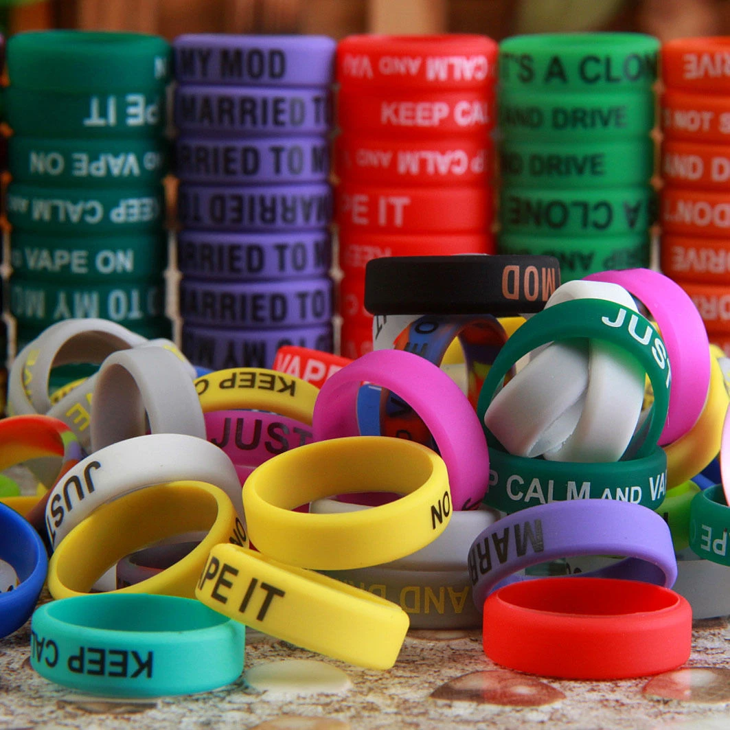 5pcs Muti Design Silicone Rubber Vape Ring Rubber Anti Slip Band for