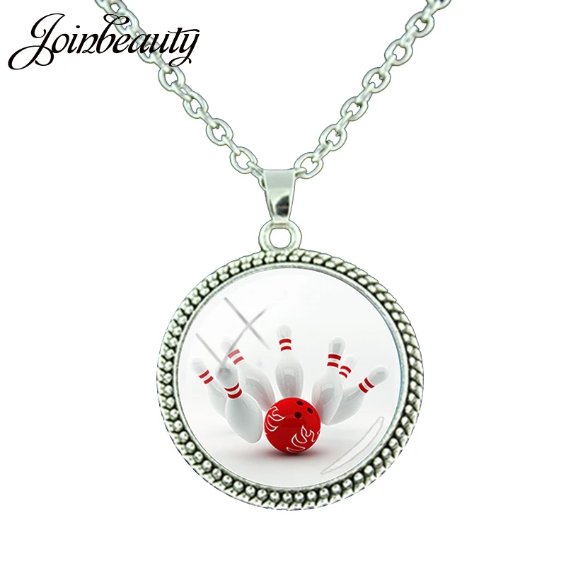 

JOINBEAUTY New Design Bowling Art Picture Pendant Necklace Leisure&Entertainment Sport Photo Glass Dome Women Jewelry SP866